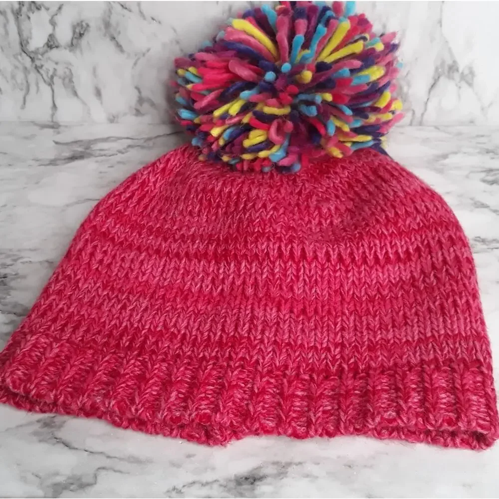Oshkosh Pink Girls 7-12 Kids Sweater Hat Beanie pompom‎ top